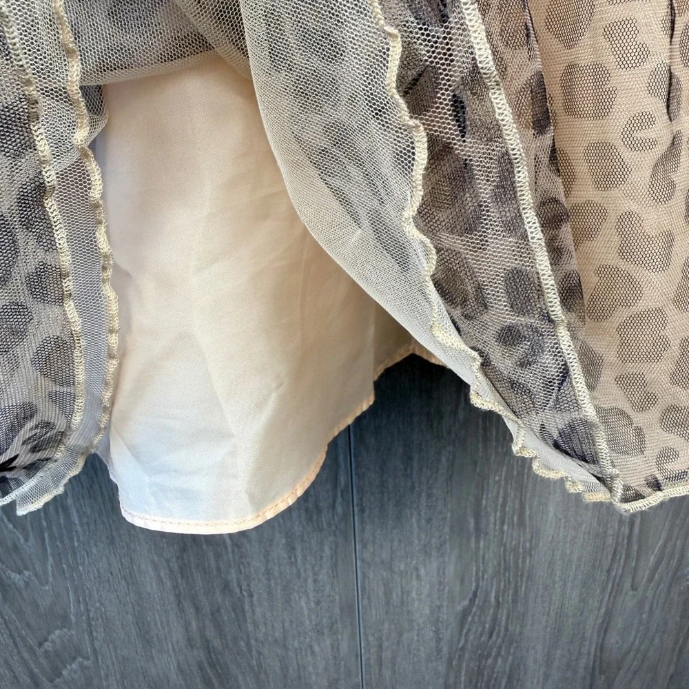 Bonnie Jean Leopard Print Tulle Dress Girls Size 7 Brown Animal Print Party Chic - Picture 6 of 10